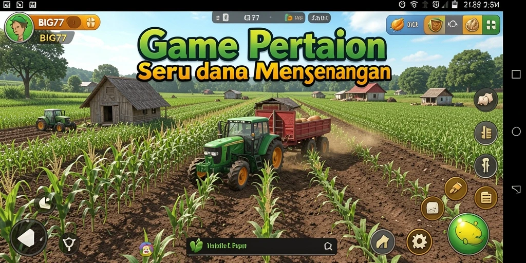 Tampilan gameplay pertanian yang menarik dan interaktif di BIG77.