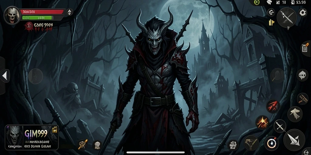 Demonstrasi gameplay menegangkan dalam GIM999 dengan efek suara menyeramkan.