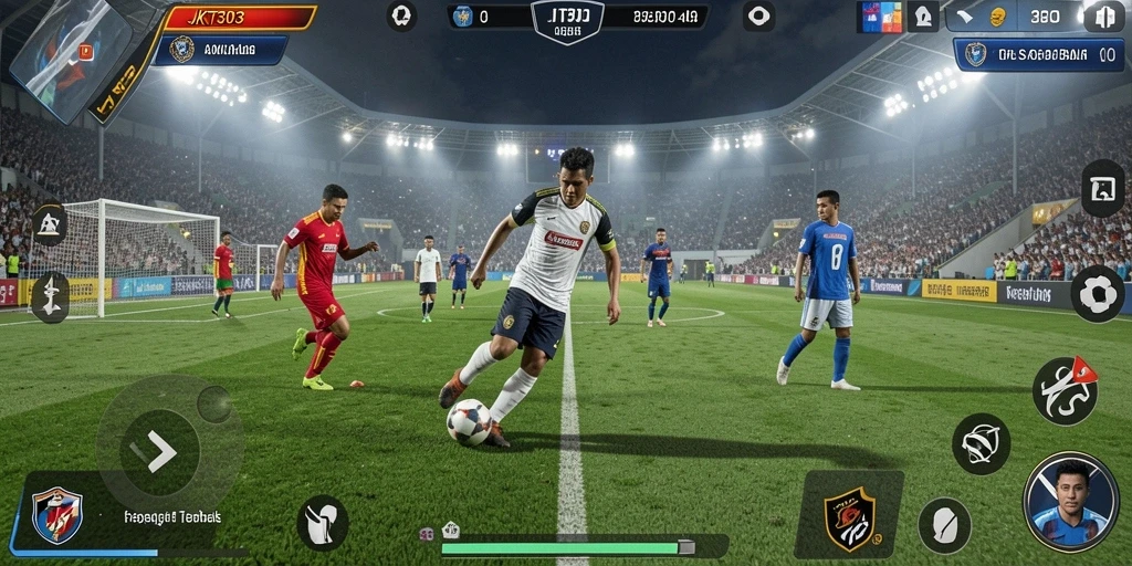 Tampilan gameplay JKT303 yang menggugah semangat di lapangan sepak bola.