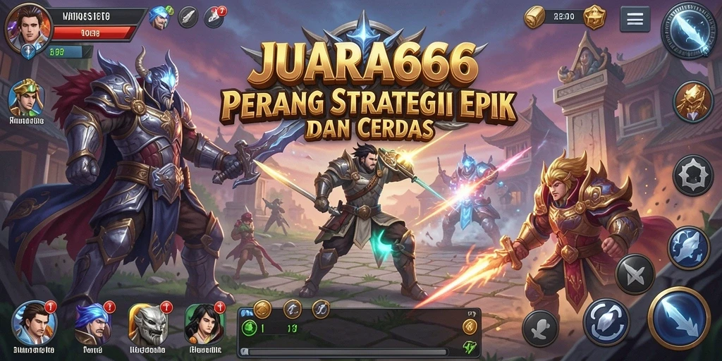 Tampilan gameplay epik dan strategi dalam JUARA666.