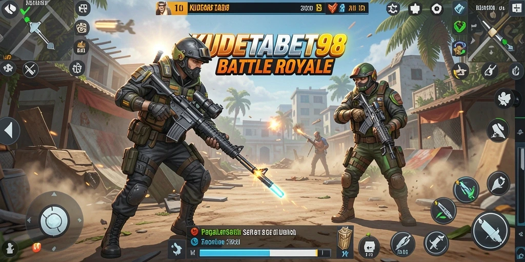 Tangkapan layar menampilkan aksi mendebarkan dalam game Battle Royale.