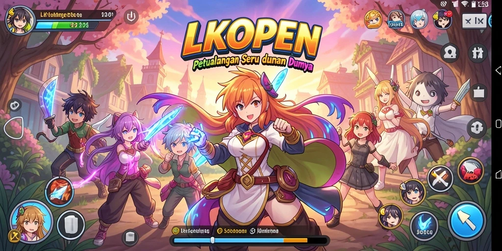 Screenshot gameplay LKOPEN menampilkan aksi karakter anime yang seru.