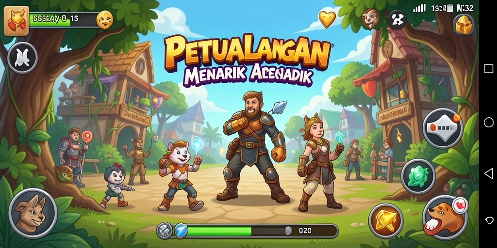 Screenshot N32 menampilkan aksi seru dalam gameplay Arcade.