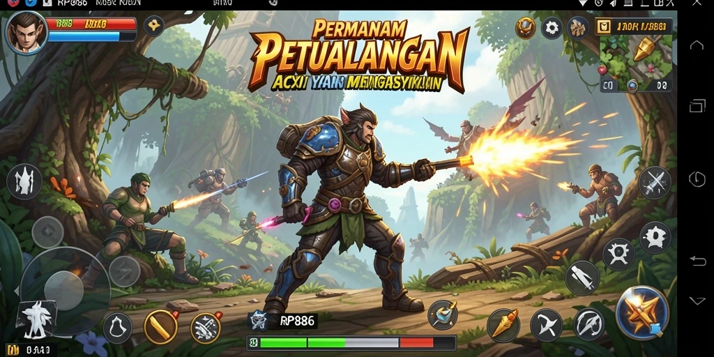 Tampilan gameplay menakjubkan dari RP886 dengan aksi yang intens.