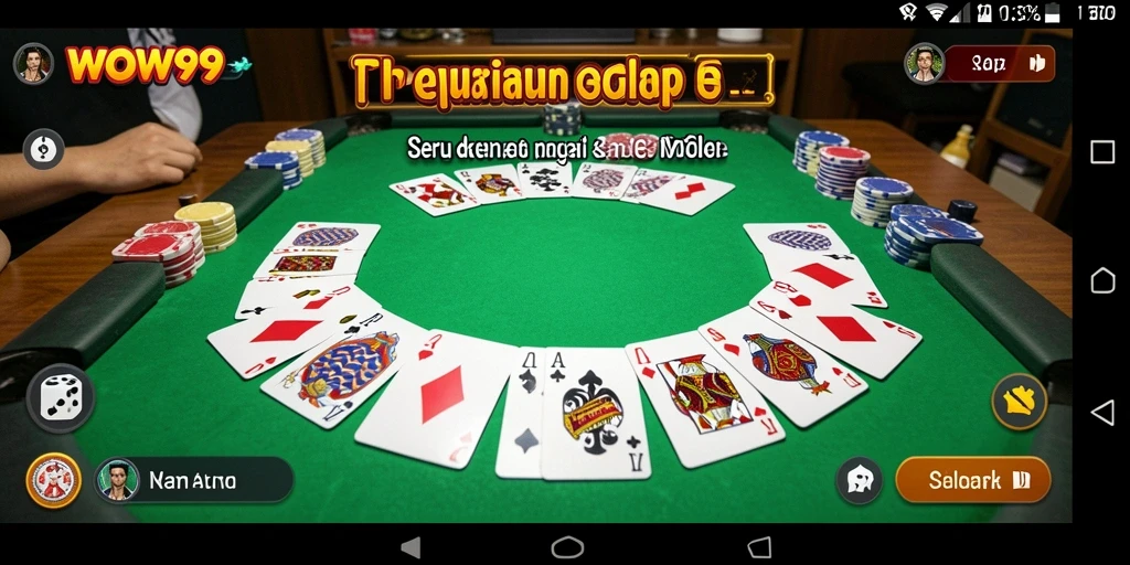 Screenshot menunjukkan pemain sedang menikmati permainan Gaple di WOW99.