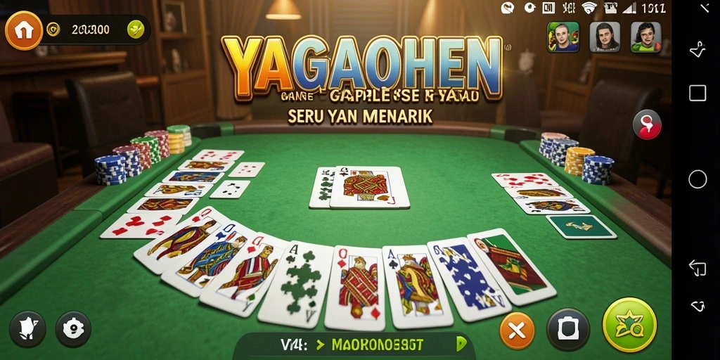 Tampilan gameplay Gaple seru di YAGAOHEN.