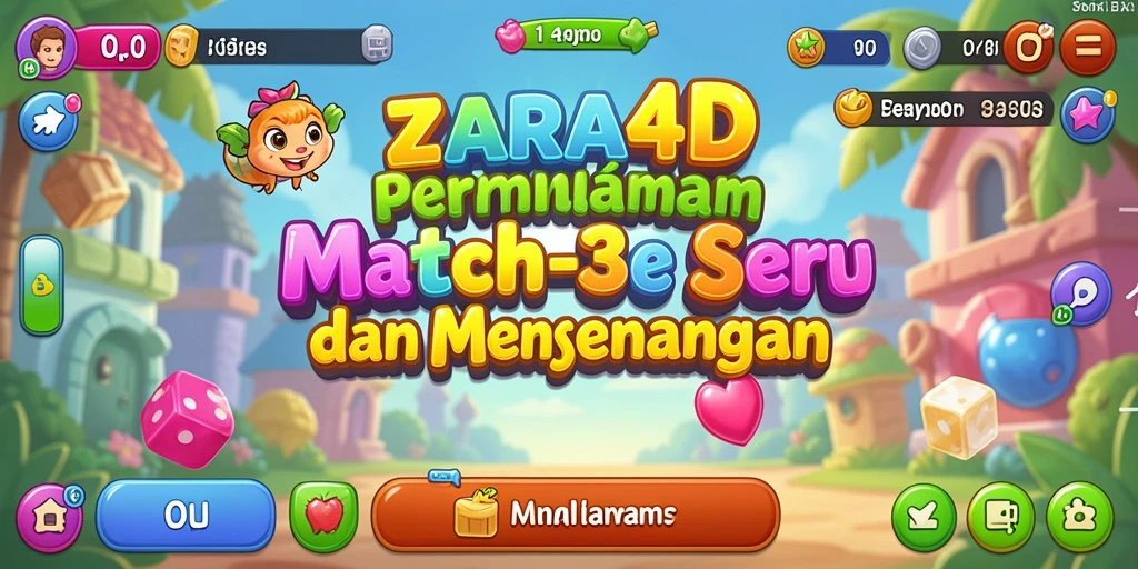 Tangkapan layar gameplay ZARA4D dengan berbagai permata berwarna dan tantangan seru.